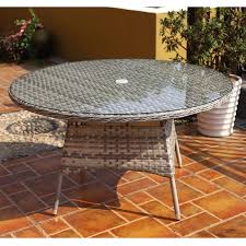 Custom finished antique round coffee table. Rattan Round 4 Seater Garden Dining Table Grey Buy Online At Qd Stores