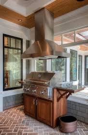 I Like How The Grill Is Still Inside Out Of The Elements But It Is Still On A Patio Like Area Outdoor Kitchen Design Built In Grill Porch Grill
