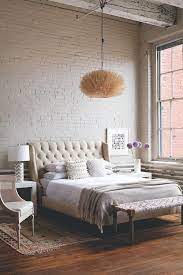 Bungalow 5 Parsons Side Table White Loft Style Bedroom Brick Wall Bedroom White Brick Wallpaper Bedroom