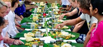 Image result for images of full meals in plantain leaf