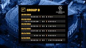 Uefa champions league schedule, champions league fixtures, uefa champions league match time champions league fixtures: Barca S Fixtures In The 2018 19 Champions League Group Stage Youtube