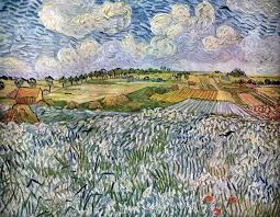 Landscape Near The Over Wheat Fields By Vincent Van Gogh Van Gogh Landscapes Famous Landscape Paintings Vincent Van Gogh Paintings