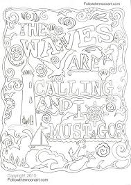Nautical Ocean Waves Color Page Coloring Pages Color Digital Stamps