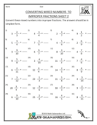 Awesome Collection Of Improper Fractions And Mixed Numbers Worksheets How To Convert Improper Fractions To Mi Fractions Worksheets Improper Fractions Fractions