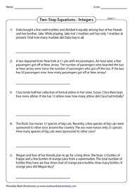 Equation Word Problems Worksheets