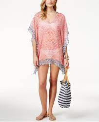 Tommy Bahama Printed Sheer Poncho Cover Up Swimwear Women Macy S Cover Up Swimsuit Cover Ups Women