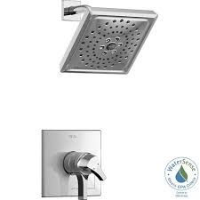 Delta Zura 1 Handle Shower Faucet Trim Kit With H2okinetic Spray In Chrome Valve Not Included Grey Shower Faucet Faucet Tub Shower Faucets