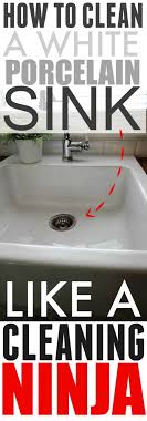 how to clean a white porcelain sink