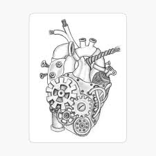 The book gives guidelines to the reader first observation and then translating them into paper. Mechanical Heart Art Board Print By Katscottart Redbubble