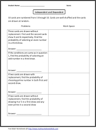 Simple Probability Worksheet Pdf Probability Of Independent And Dependent Events Wit Probability Worksheets Printable Math Worksheets 8th Grade Math Worksheets