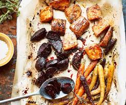 Honey Roasted Root Vegetables Nadia Lim Recipe Roasted Root Vegetables Entertaining Recipes Honey Roasted