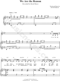 David Meece We Are The Reason Sheet Music In Ab Major Transposable Download Print Sheet Music Music How To Express Feelings