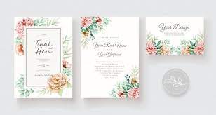 Download Elegant Floral Wedding Invitation Card Set For Free Floral Wedding Invitations Wedding Invitation Cards Wedding Invitations