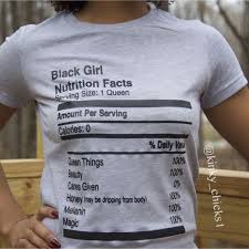 Black Girl Nutrition Facts Natural Hair Tee T Shirts Bella T Shirts Natural Hair Tees Black Girl