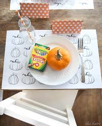 A large plate with corn. Thanksgiving Coloring Placemats Free Printable Ella Claire Co