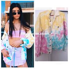 The Hype House Closet On Instagram Dixiedamelio Via Her Insta Post On May 6th 2018 Wearing 1 Lfstores Carmar Tie D In 2020 Tie Dye Jeans Dye Jeans Tie Dye