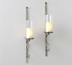 Wall mounted mirror heart candle tealight holder silver metal sconce 34cm. Artisanal Silver Wall Mount Candleholder Sconce