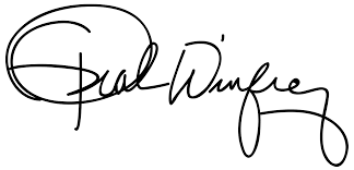 In 1986, oprah winfrey became the first black female host of a nationally syndicated daily talk show with the premiere of the oprah winfrey show. File Oprah Winfrey Signature Svg Wikimedia Commons