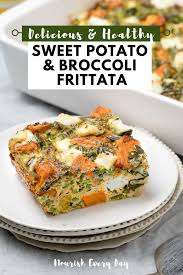 Sweet Potato And Broccoli Frittata Recipe Healthy Breakfast Recipes Stuffed Sweet Potato Healthy Delicious Breakfast Recipes