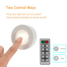 Wireless Led Puck Lights With Remote Control Battery Powered Dimmable Kitchen Under Cabinet Lighting 6 Pack Walmart Com Walmart Com