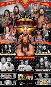 The coronavirus crisis forced wwe to pull the show from raymond james stadium in tampa and move it. Wwe Wrestlemania 35 Poster Fantasy Match Wrestlemania 35 Wrestling Posters Wrestlemania