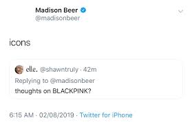 K/da ahri, k/da evelynn, k/da kai'sa, and k/da akali take the world stage with their debut single. 190802 Madison Beer On Blackpink Icons Blackpink