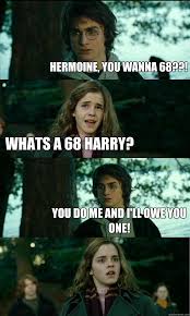 Hermoine You Wanna 68 Whats A 68 Harry You Do Me And I Ll Owe You One Horny Harry Quickmeme