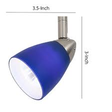 Benjara Bm220747 Hand Blown Glass Shade Adjustable Track Light Head With Metal Frame 44 Blue Walmart Com Walmart Com