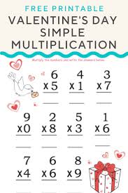Valentine S Day Simple Multiplication Worksheet Education Com Multiplication First Grade Math Worksheets Math Work