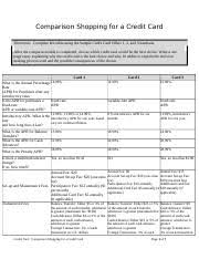 Financial literacy activity comparing credit card offers answers. Comparison Shopping For A Credit Card 2 6 3 A5 Personal Finance Pdf Page 25 2 6 3 A5 Totalpointsearned 35 Totalpointspossible Percentage Name Dakshina Course Hero