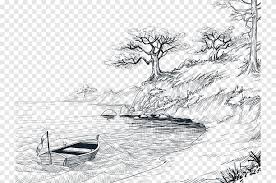 100 gambar sketsa pemandangan alam pantai gunung desa air terjun. Lukisan Sketsa Sketsa Pemandangan Png Pngegg