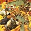 Dinner in antiquity was almost always a social affair shared with a few close friends at someone's home. 1