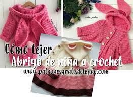 Chaqueta con borde calado para niñas; Abrigo Con Orejitas Crochet Para Nenas Tutorial