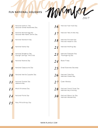 Planoly November Holidays Calendar For Social Media Posts Instagram Holidays Socialmedia Holiday Calendar Adoption Day November Holidays