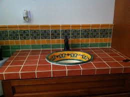 yellow liz mexican sink in tile