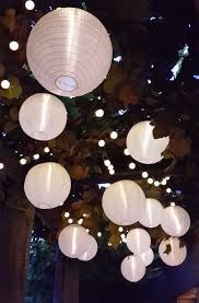 Coq D Argent London Festoon Lights And White Paper Lanterns With Internal Battery Lights By Www Stressfreehire Com Hanging Lanterns Lanterns Festoon Lighting