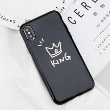 Cute Glossy Crown Phone Case For Iphone 6 6s Plus Letter King Queen Back Cover Soft Tpu Cases For Iphone X 8 7 6s Plus Coque Matching Iphone Case Iphone Cool Iphone Cases