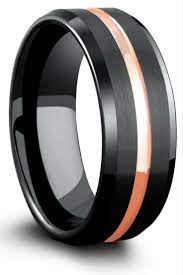 Channel Rose Black Mens Wedding Bands Tungsten Black Mens Wedding Rings Black Tungsten Wedding Band