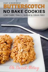 Quick and easy sugar free frosting recipe, made with simple ingredients. Easy Butterscotch No Bake Cookies Thm S Sugar Grain Free Oh Sweet Mercy