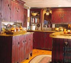 rustic barn red kitchen cabinets