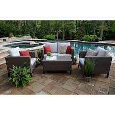 Find resin patio furniture manufacturers from china. Laurel 4 Piece Deep Seat Resin Wicker Furniture Set In Sunbrella Silver Bed Bath Beyond