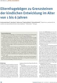 Die ausgewählten grenzsteine sind unerlässliche durchgangsstadien der kindlichen entwicklung in den westlichen zivilisationen. Elternfragebogen Zu Grenzsteinen Der Kindlichen Entwicklung Im Alter Von 1 Bis 6 Jahren Pdf Free Download