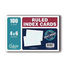 Check spelling or type a new query. Index Card 4 X 6 Ruled 100 Count Schoolbox Kits