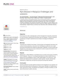 Infectious diseases, like dengue fever, tuberculosis and leptospirosis, are more common than you think. Pdf Rare Disease In Malaysia Challenges And Solutions