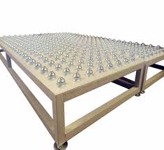 Roller Ball Table Horizontal White Universal Wheel Table Conveyor Transfer Deliver Carrier Pulley Sheave Glidewheel Conveyor Roller Outdoor Ottoman