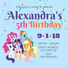 My little pony birthday invitation. Meine Kleine Pony Geburtstagseinladung Vorlage Postermywall