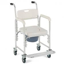 Giantex 3 In 1 Medical Transport Wheelchair Aluminum Bathroom Shower Chair Bedside Commode For Old People Shower Chair Shower Wheelchair Transport Wheelchair