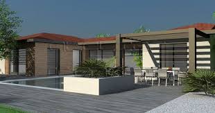 Maison D Architecte De Plain Pied En C Avec Pergola Et Debords De Toit Importants Architecte Atelier Maison Traditionnelle Plan Maison Architecte Plan Maison