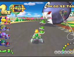 The courses are flipped (mirrored) in direction.the turns go the other way, obstacles are on the other side, signs are mirrored (that includes lakitu's sign), and even the award ceremony is viewed the other way! Mario Kart Double Dash Walkthrough Gamespot