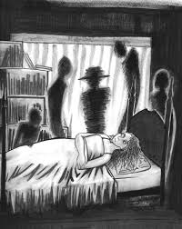 Inktober Day 22 Another Sleep Paralysis Drawing I Think I Will Do A Series Scary Art Sleep Paralysis Dream Drawing